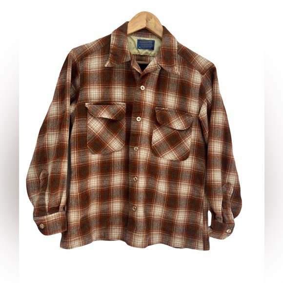 Pendleton Other - Vintage 1960s Pendleton Wool Plaid Board Shirt Casual Button Down Shirt Medium